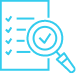 Checklist with magnifying glass icon