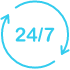 24/7 circle icon